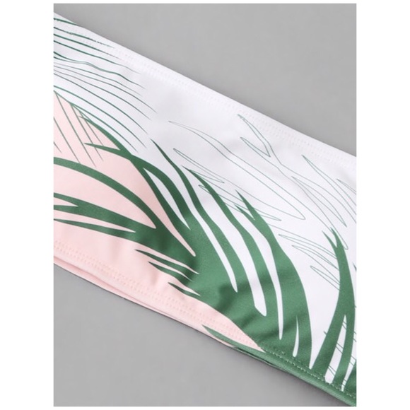 Palm Leaf Bandeau Ladder High Waist Bikini - Picture 3 of 5